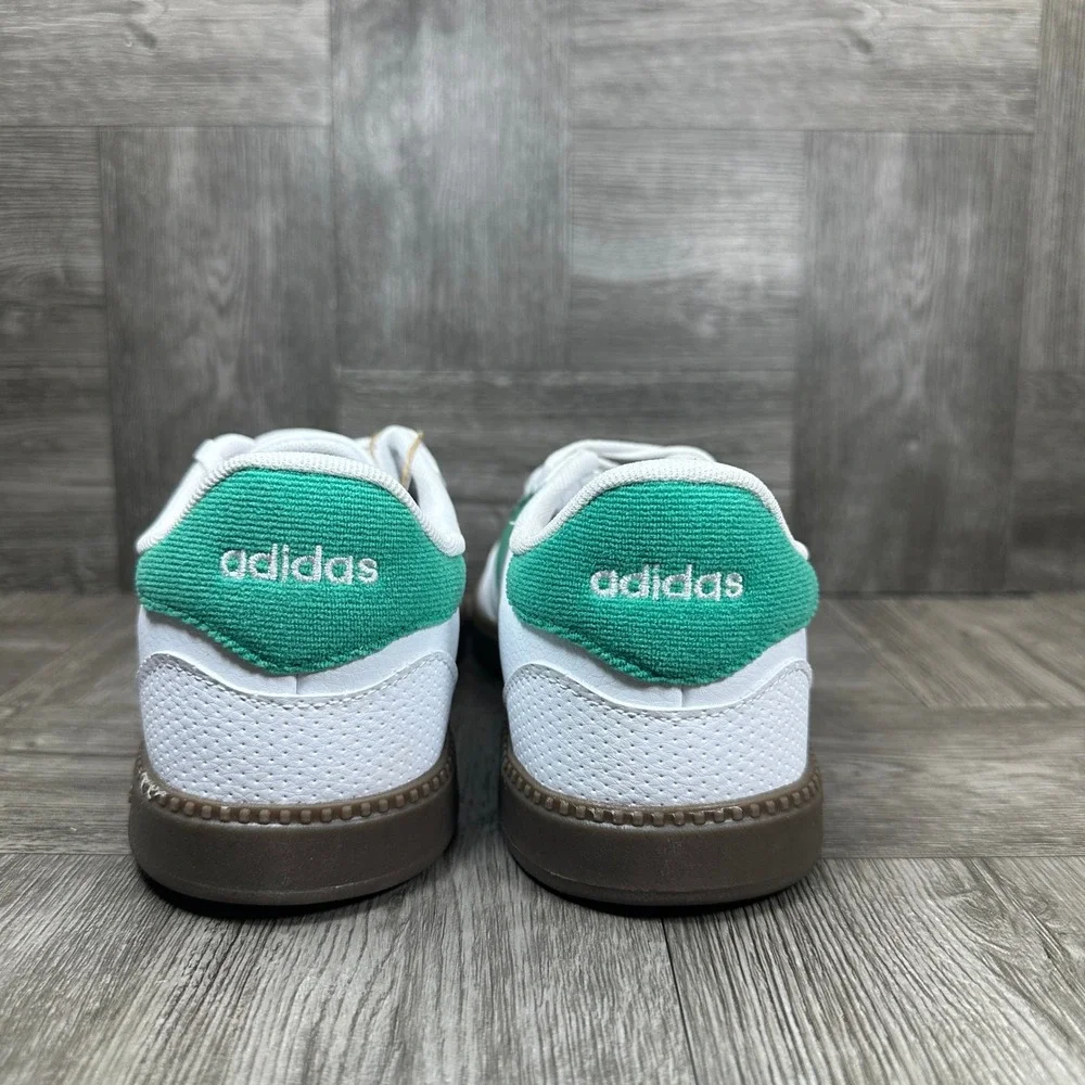 Adidas Breaknet Sleek Cloudfoam Women 8.5 White Green Gum Leather NEW ID6288 - Picture 4 of 10